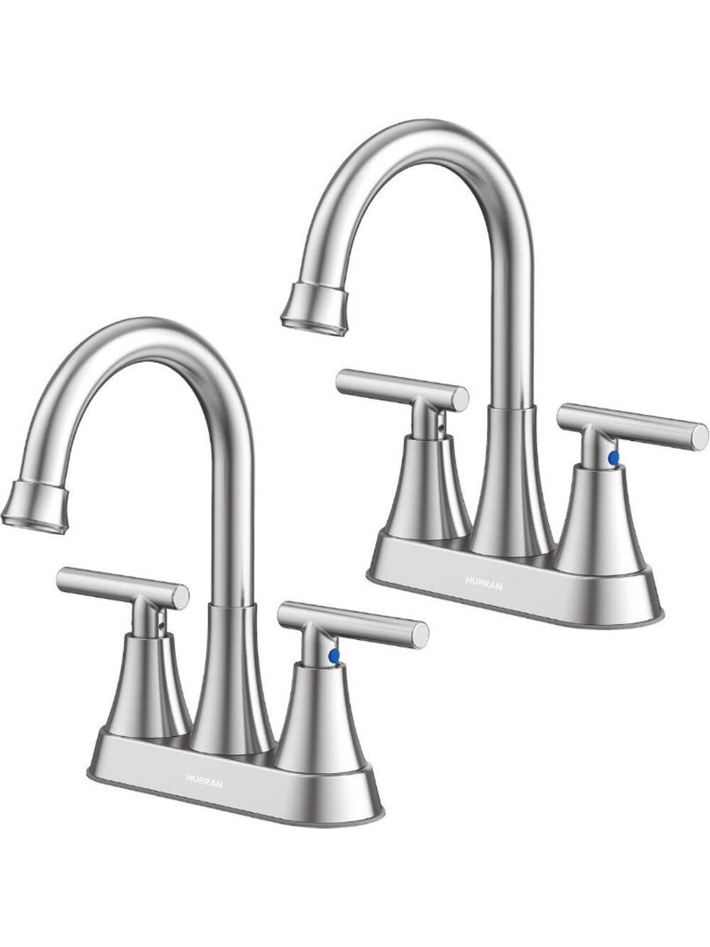Stylish 4-Inch Centerset Bathroom Faucet, 2-Handle, Lead-Free, Brushed Nickel